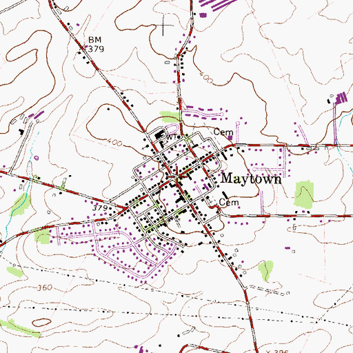 Topographic Map of Maytown Post Office (historical), PA