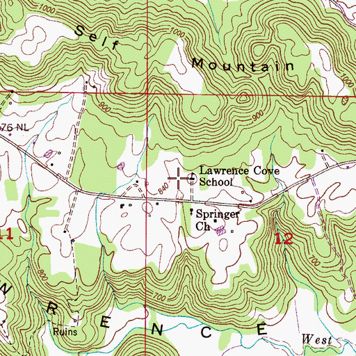 Topographic Map of Lawrence Cove School, AL