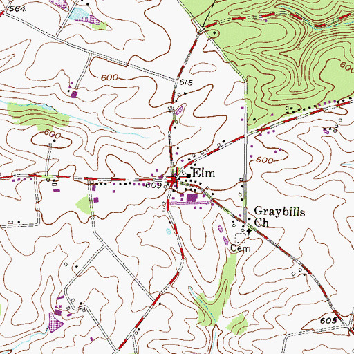 Topographic Map of Penn Post Office (historical), PA