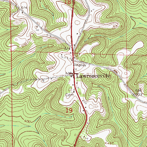 Topographic Map of Lawrenceville, AL