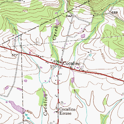 Topographic Map of Cocalico Post Office (historical), PA