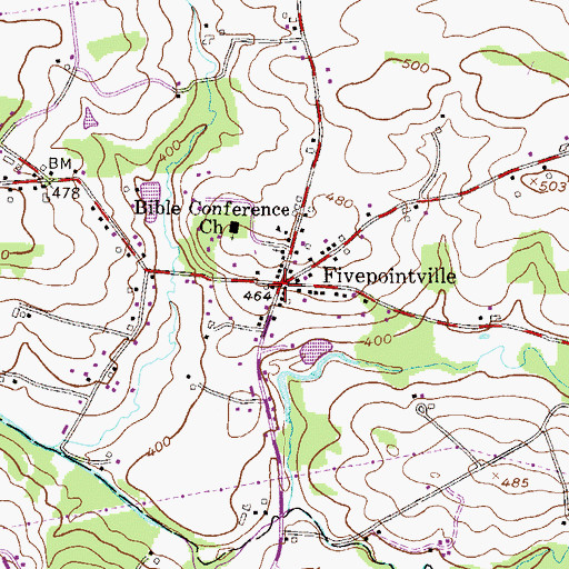Topographic Map of Muddy Creek Post Office (historical), PA