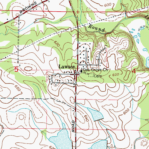 Topographic Map of Lawson, AL