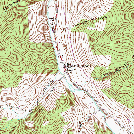 Topographic Map of Elk Run Post Office (historical), PA
