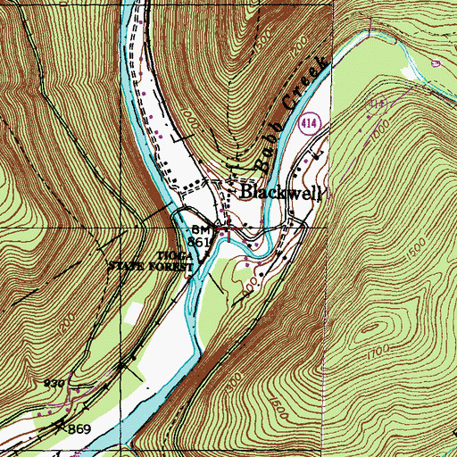 Topographic Map of Lloyd Post Office (historical), PA