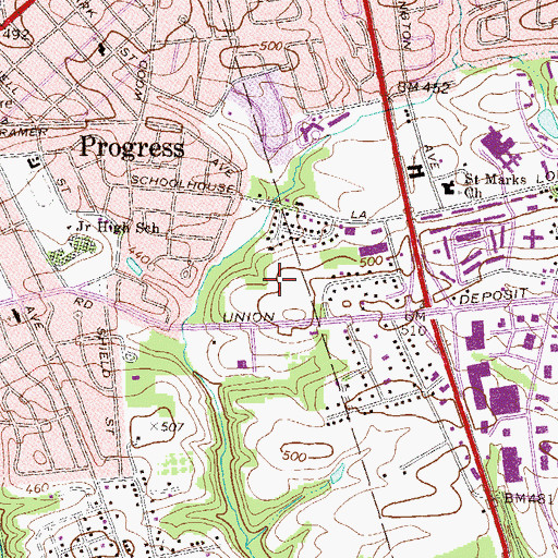 Topographic Map of Dauphin Plaza, PA