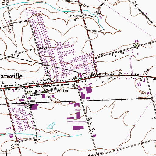 Topographic Map of Bareville Post Office (historical), PA