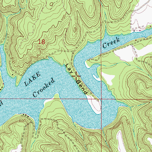 Topographic Map of Lay Bend, AL