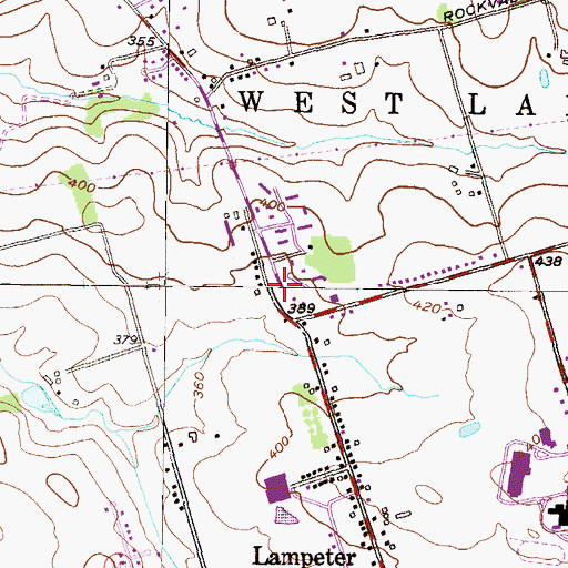Topographic Map of Oregon Post Office (historical), PA