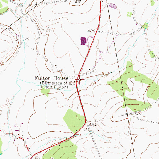 Topographic Map of Fulton House Post Office (historical), PA
