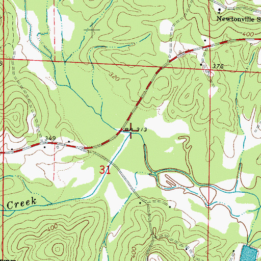 Topographic Map of Lazy Creek, AL