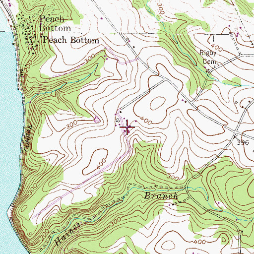 Topographic Map of Peters Creek Post Office (historical), PA