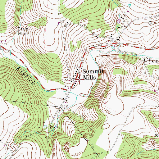Topographic Map of Summit Post Office (historical), PA