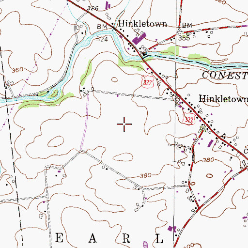 Topographic Map of Hinkletown Post Office (historical), PA