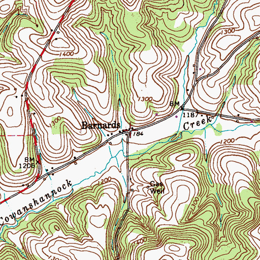 Topographic Map of Barnard Post Office (historical), PA