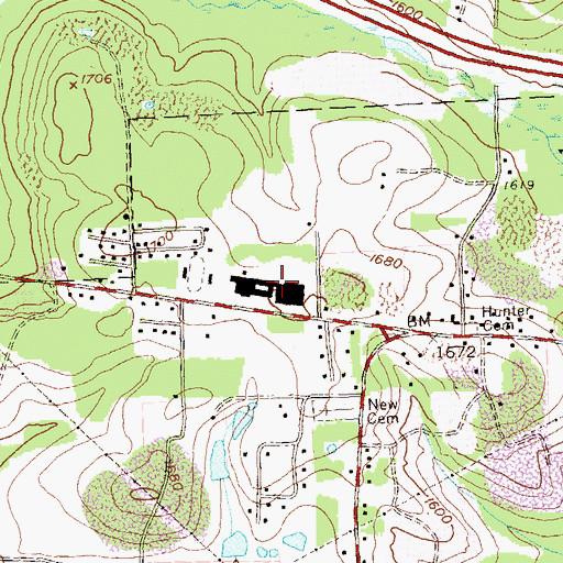 Topographic Map of West Branch High School, PA