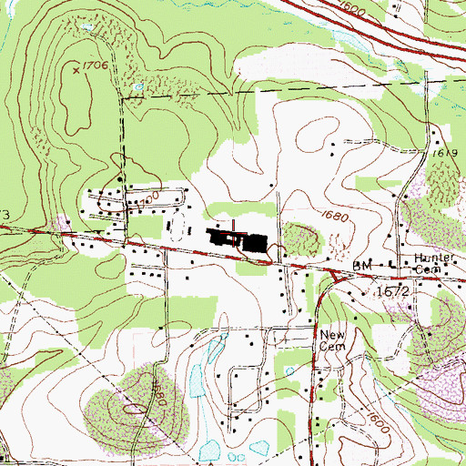 Topographic Map of West Branch Elementary School, PA