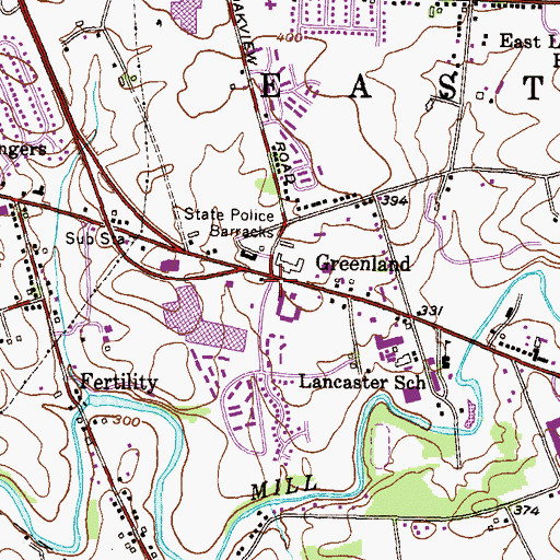 Topographic Map of Greenland Post Office (historical), PA