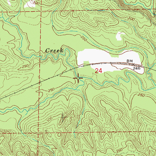 Topographic Map of Leak Creek, AL