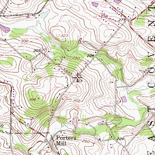 Topographic Map of Coventry Post Office (historical), PA