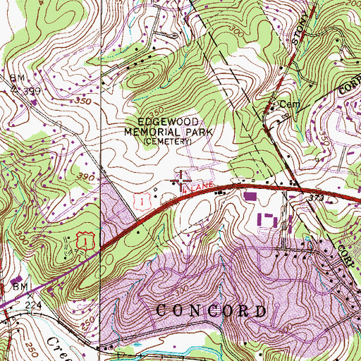 Topographic Map of Ivy Mills Post Office (historical), PA