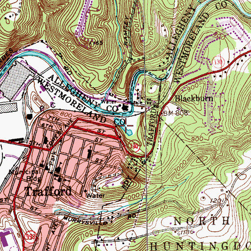 Topographic Map of B Y Recreational Park Lake, PA