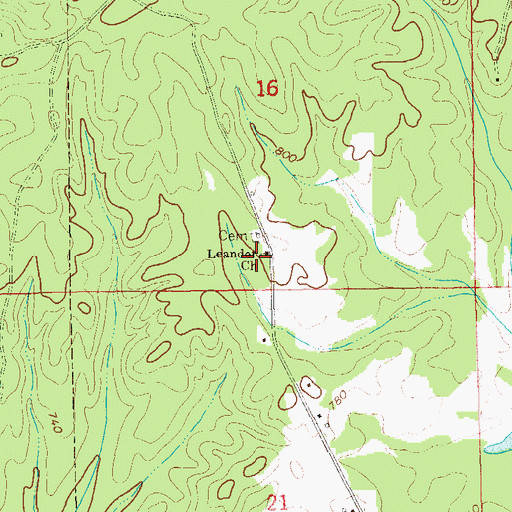 Topographic Map of Leander Church, AL