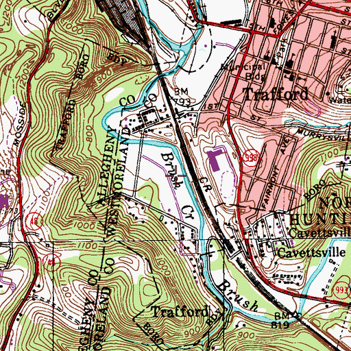 Topographic Map of South Trafford, PA