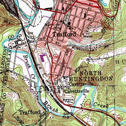 Topographic Map of The Terrace, PA