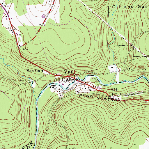 Topographic Map of Cass Post Office (historical), PA