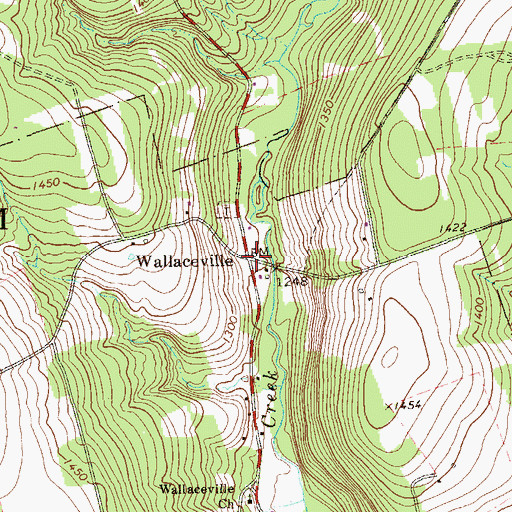 Topographic Map of Wallaceville Post Office (historical), PA