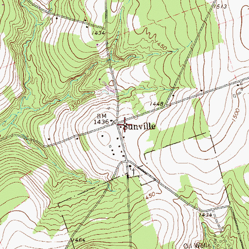 Topographic Map of Sunville Post Office (historical), PA