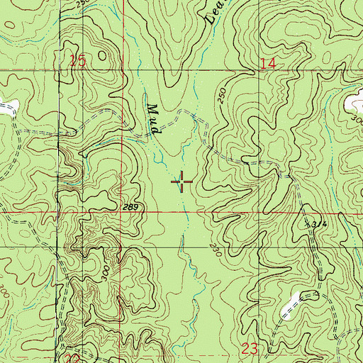 Topographic Map of Leard Branch, AL