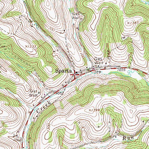 Topographic Map of Sparta Post Office (historical), PA