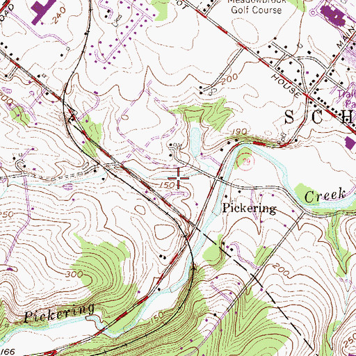 Topographic Map of Pickering Post Office (historical), PA