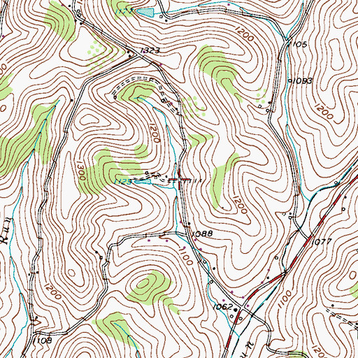 Topographic Map of Strabane Post Office (historical), PA