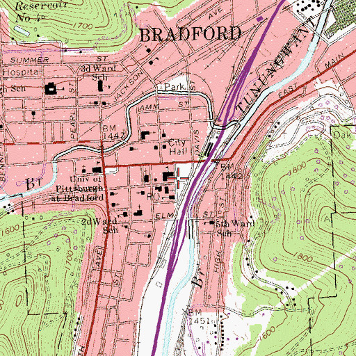 Topographic Map of Saint Bernard Elementary School, PA