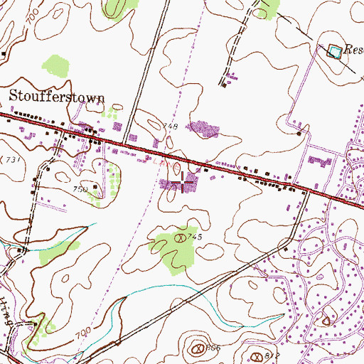 Topographic Map of Lincoln Way Shopping Center, PA