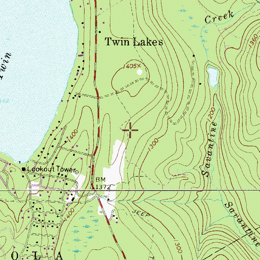 Topographic Map of Shohola Elementary School, PA