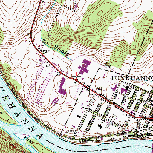 Topographic Map of Towne Plaza, PA