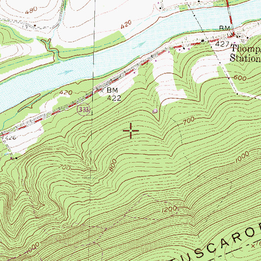 Topographic Map of Ski Snowpeak, PA