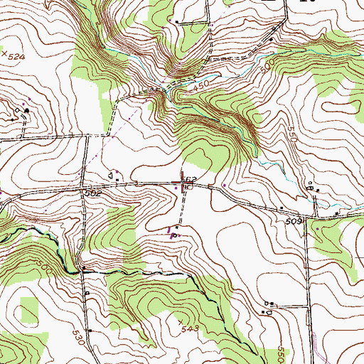 Topographic Map of Cream School, PA