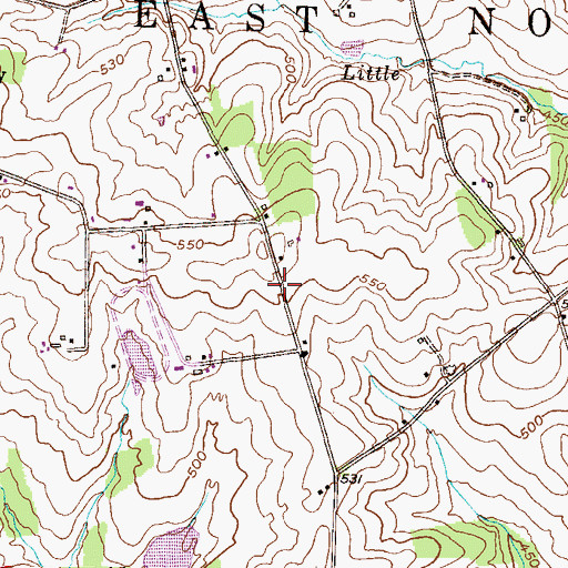 Topographic Map of Media School, PA
