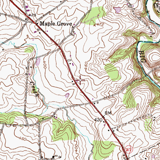 Topographic Map of Hickory Hill School, PA