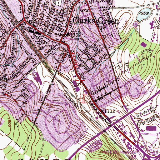 Topographic Map of Abington Shopping Center, PA
