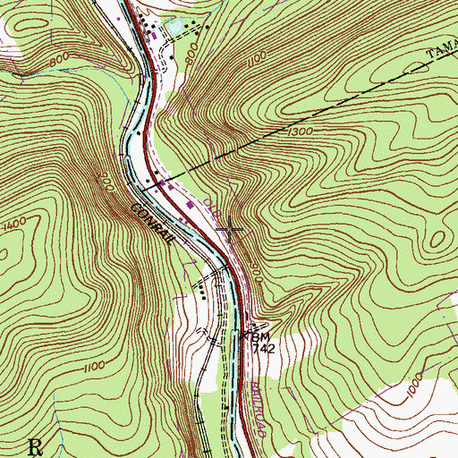 Topographic Map of Village Square Mall, PA