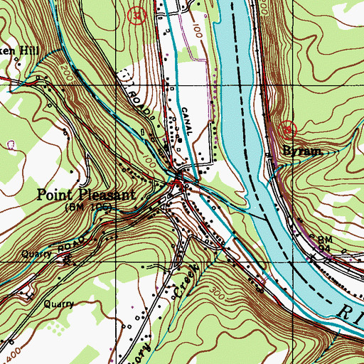 Topographic Map of Point Pleasent Post Office (historical), PA