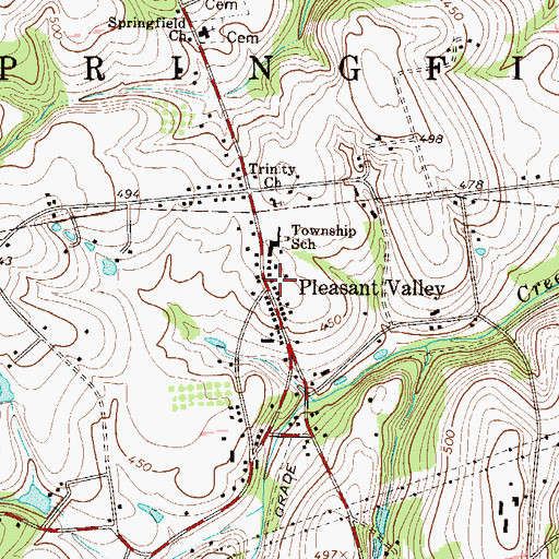 Topographic Map of Pleasent Valley Post Office (historical), PA