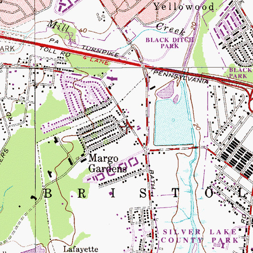 Topographic Map of Saint Mary Church, PA