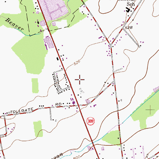 Topographic Map of Richland Mall, PA